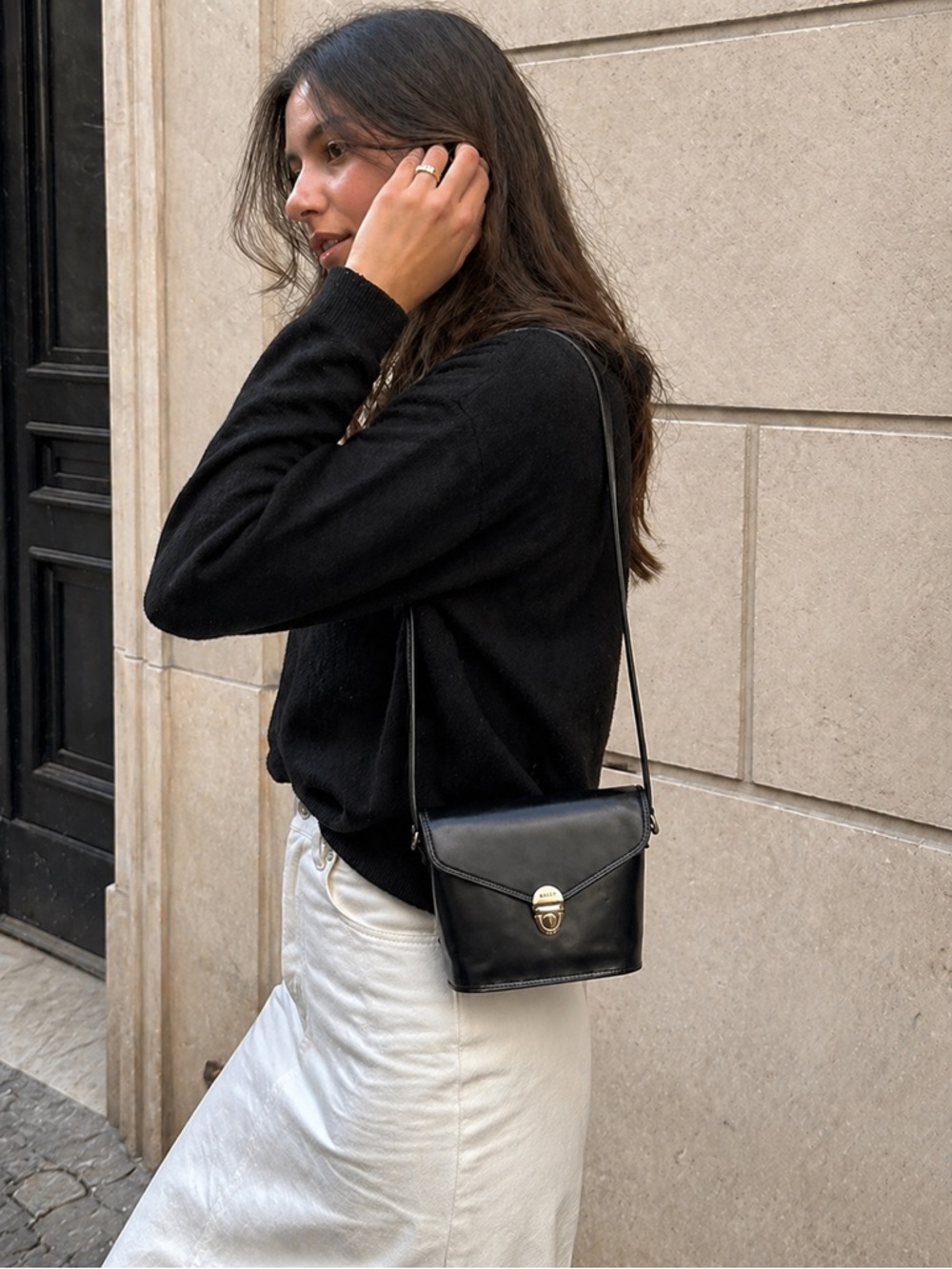 Bally Black Leather Crossbody Bag